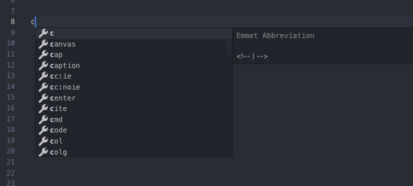 captura de tela animada da extensão do vs code mostrando uma sugestão de variável do hubl